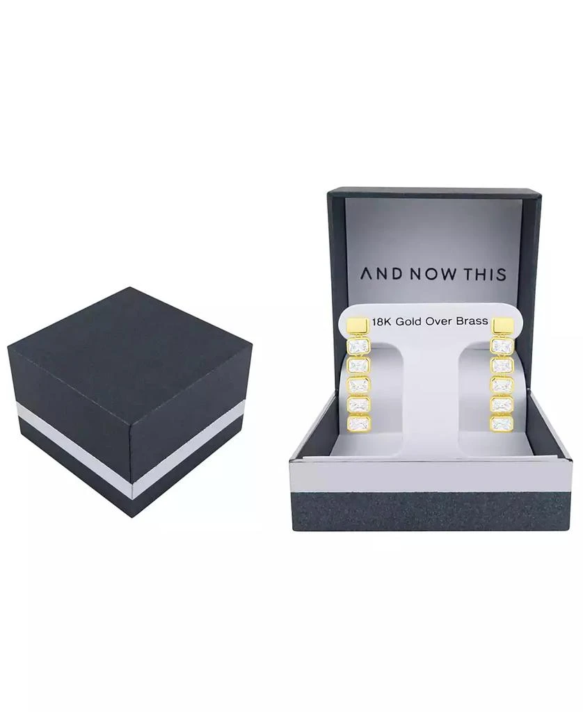 And Now This Cubic Zirconia 18k Gold-Plated Brass Drop Earrings, Macy
s Exclusive 3