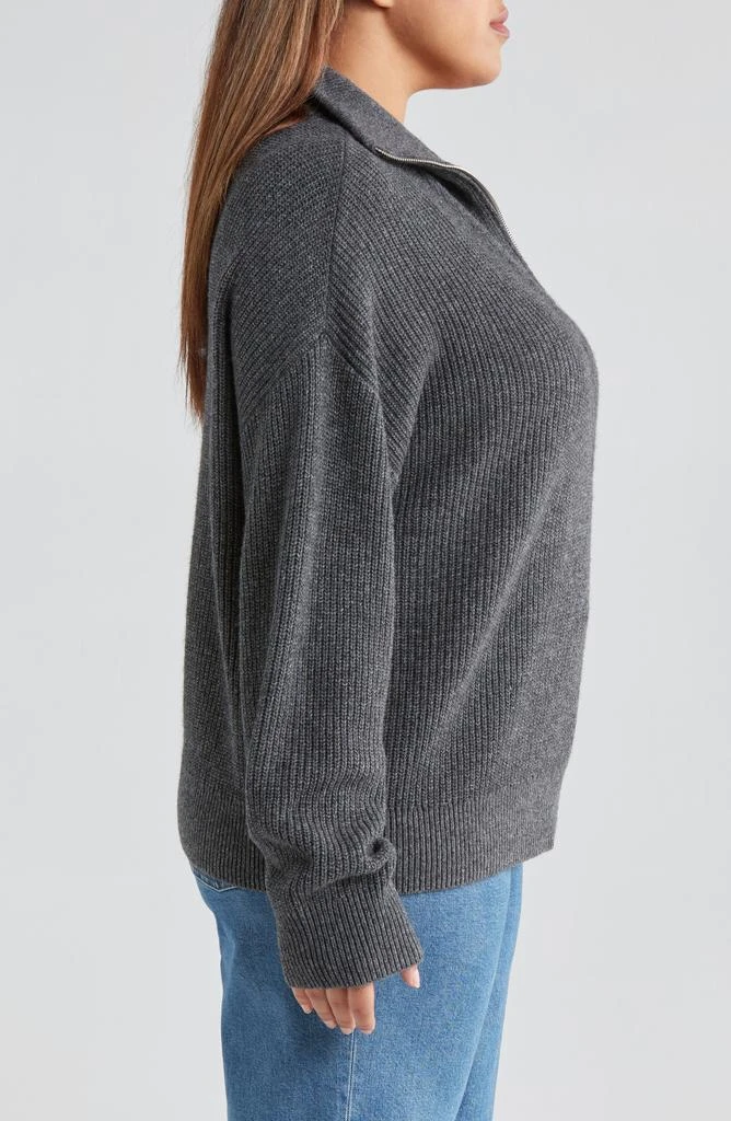 Treasure & Bond Half Zip Mock Neck Wool & Cotton Sweater 3