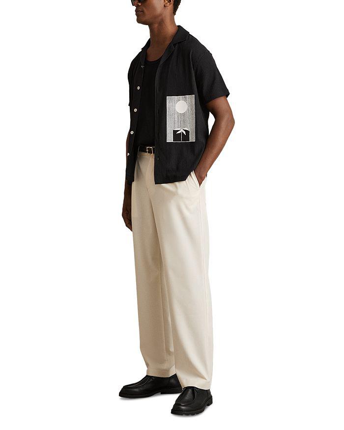 REISS Textured Graphic Camp Shirt