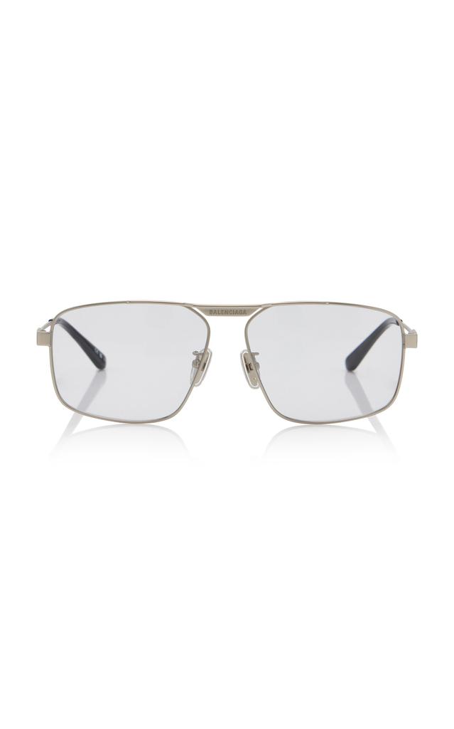 Balenciaga Balenciaga - Tag 3.0 Aviator-Frame Metal Sunglasses - Silver - OS - Moda Operandi