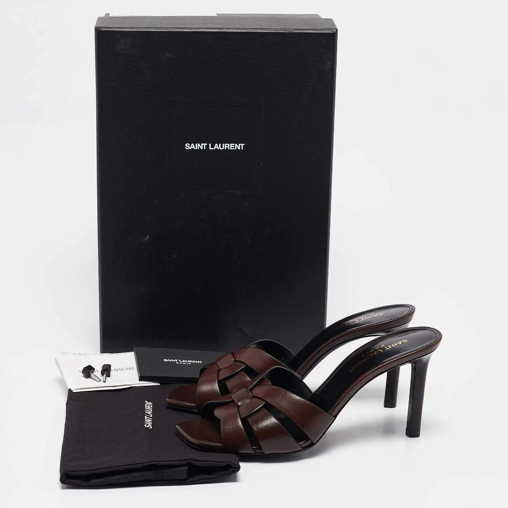 Yves Saint Laurent Saint Laurent Brown Leather Tribute Slide Sandals Size 36.5 9