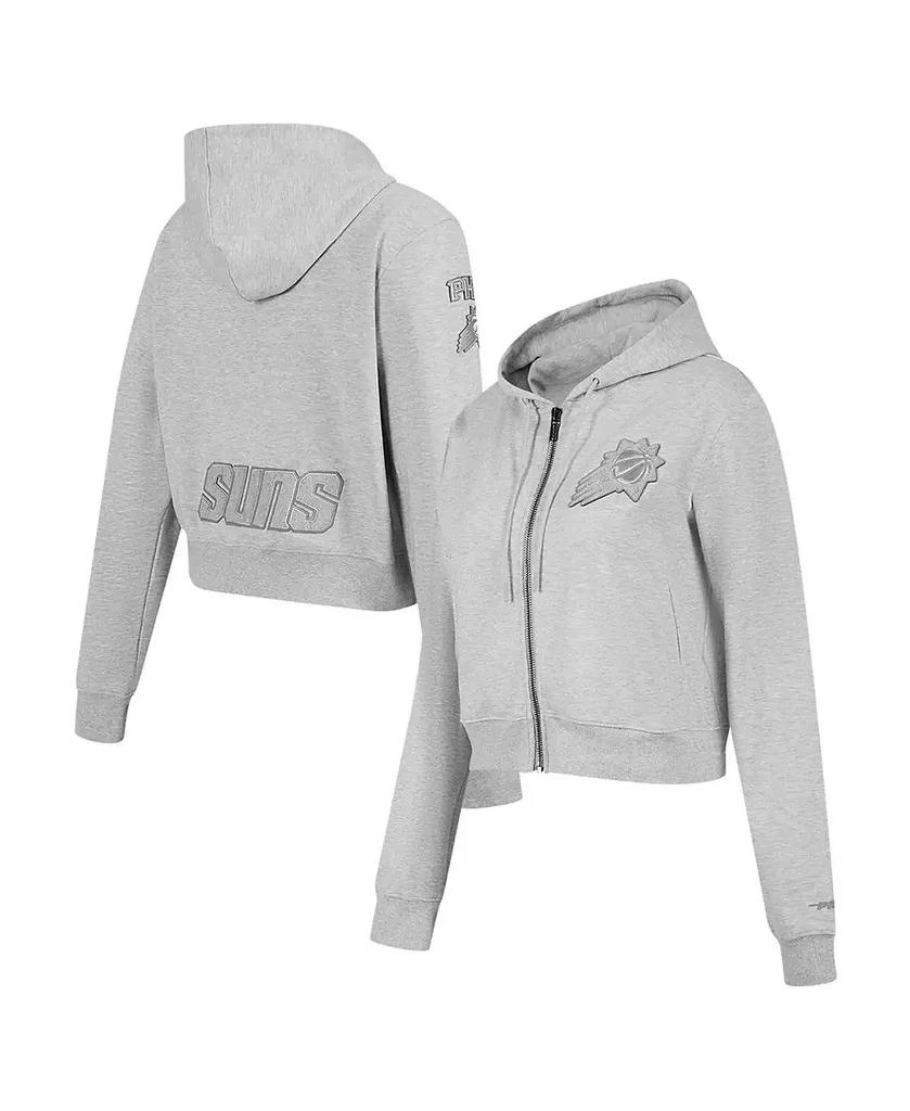 Pro Standard Women's Heather Gray Phoenix Suns Triple Tonal Full-Zip Hoodie 1