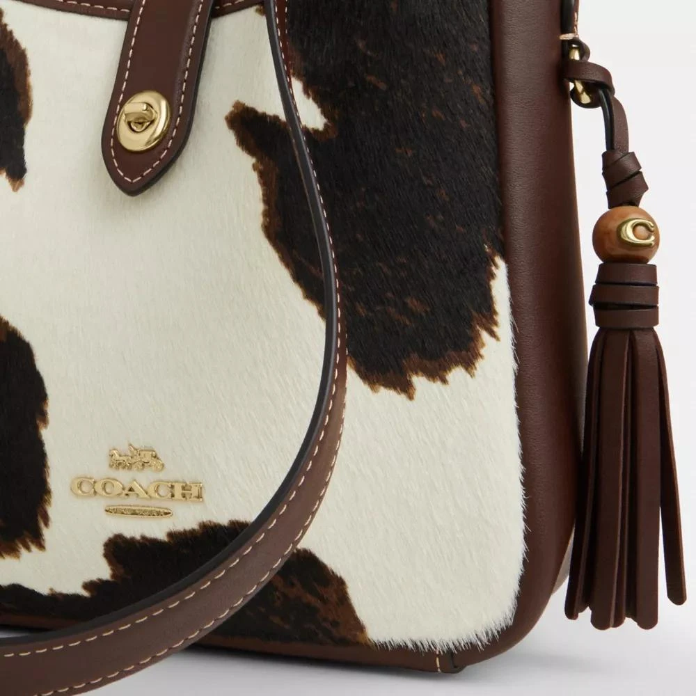 Coach Hadley Mini Crossbody Bag With Cow Print And Tassel 8