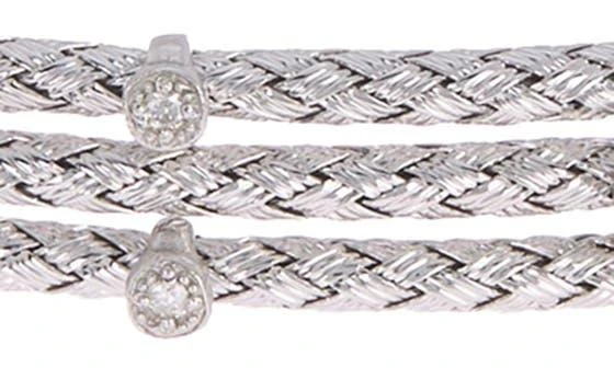 MESHMERISE 18K Gold Vermeil Sterling Silver CZ Cuff Bracelet 3