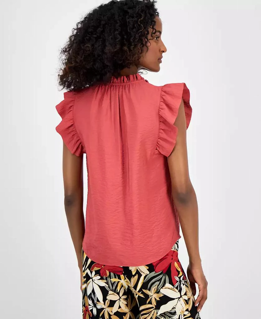 Anne Klein Petite V-Neck Flutter-Sleeve Blouse 2