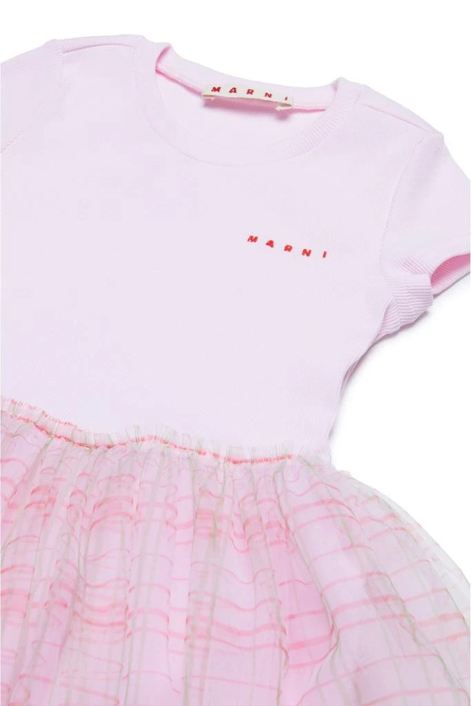 Marni Marni Kids Logo Embroidered Short-Sleeved Dress 3