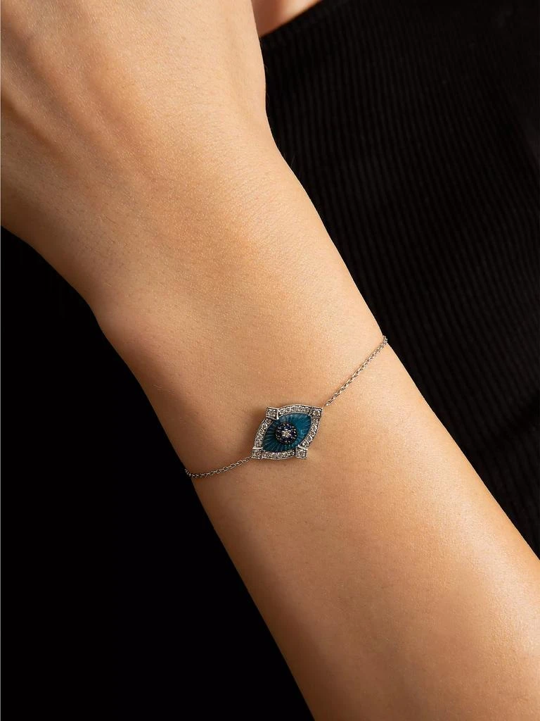 Melis Goral Guardian 14K White Gold, Diamond & Sapphire Bracelet 3