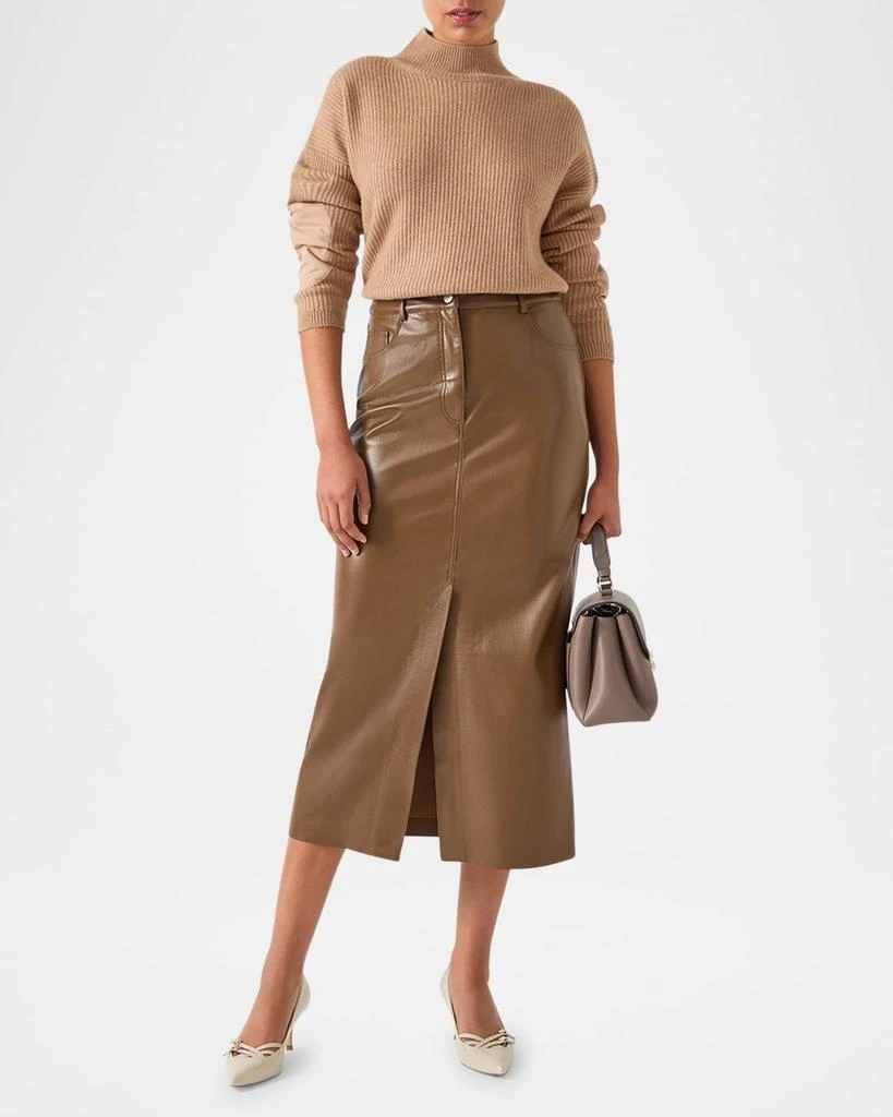 LK Bennett Hardy Faux Leather Midi Pencil Skirt 2
