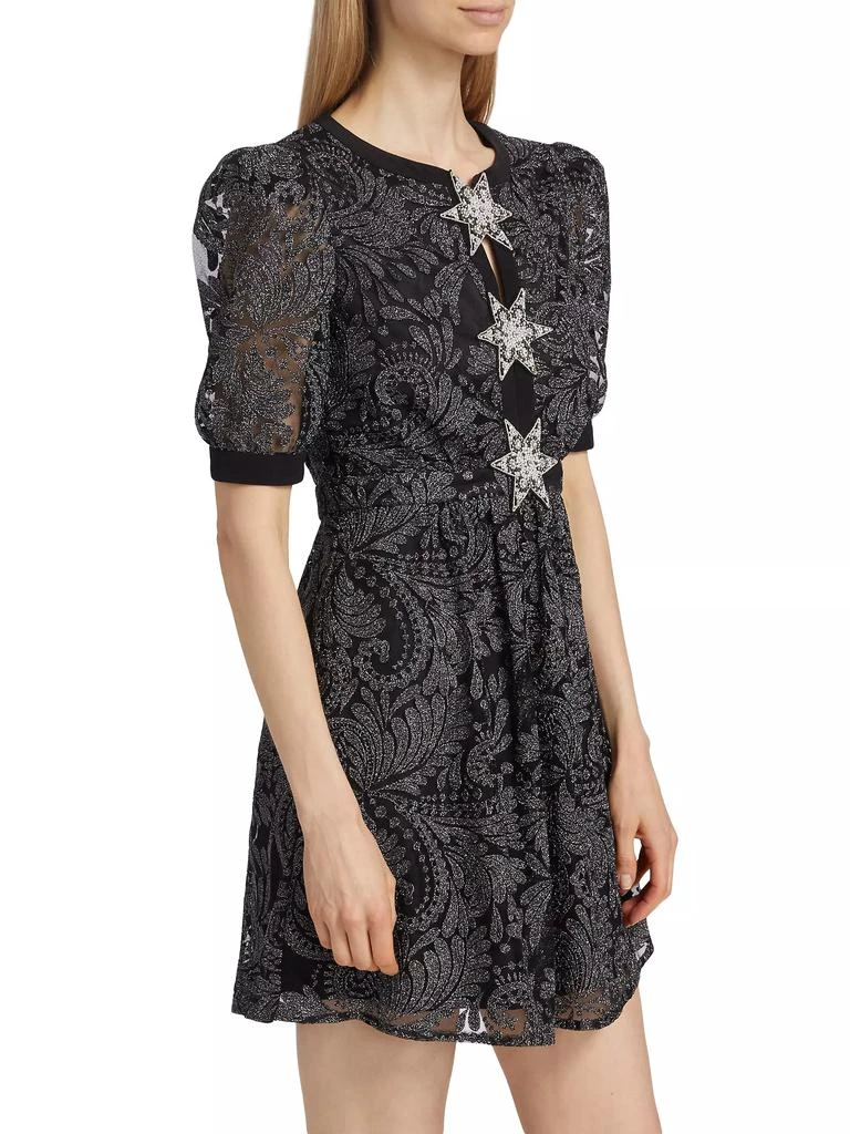 Saloni Jamie Paisley Tulle Minidress 4