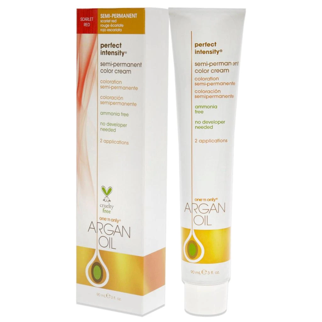 One n Only Argan Oil Perfect Intensity Semi-Permanent Color Cream - Scarlet Red by  for Unisex - 3 oz Hair Color 3
