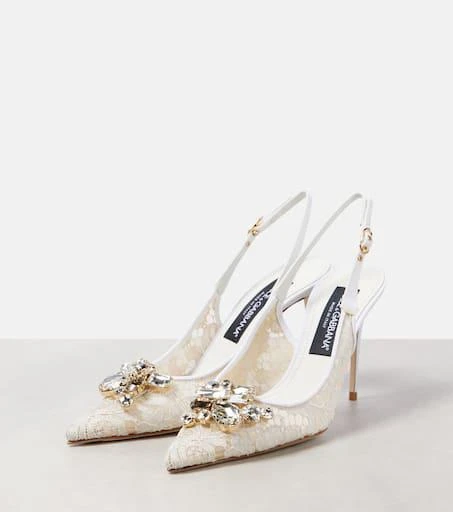 Dolce & Gabbana Rainbow lace slingback pumps 5