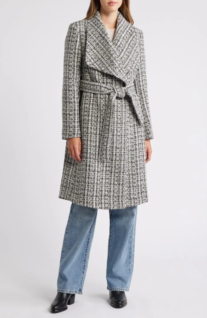 Sam Edelman Tweed Drape Lapel Wrap Coat 1