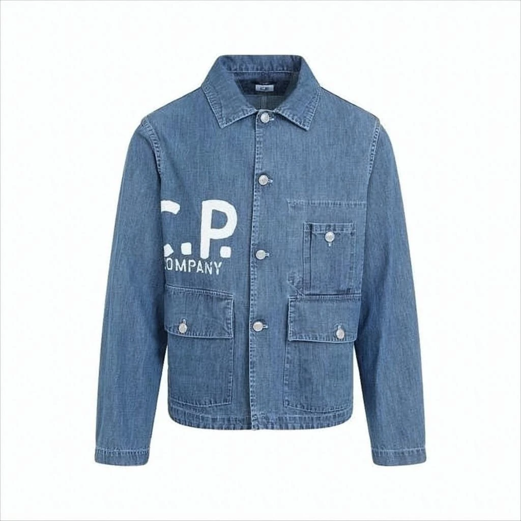 C.P. Company Classic Denim Jacket With Button Closure And Logo Detail 2
