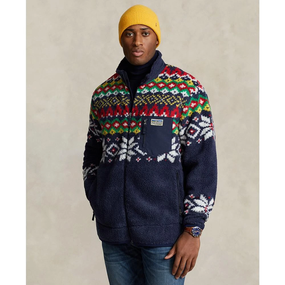 Polo Ralph Lauren Men's Big & Tall Fair Isle-Inspired Pile Fleece Jacket 1