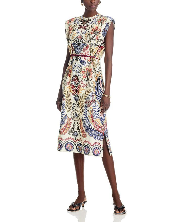 Farm Rio Boho Glam Off White Midi Dress 1