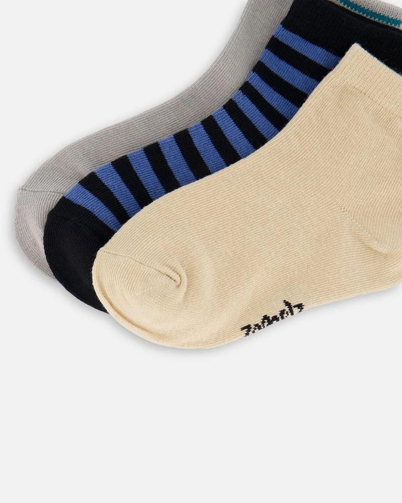 Deux par Deux Socks (3 Pairs) Set Striped Blue and Black 4