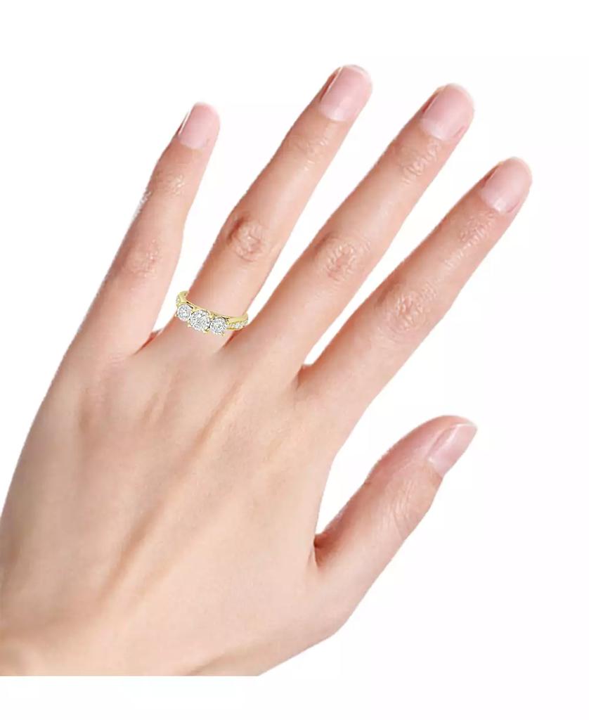 TruMiracle Diamond Three-Stone Ring (1 ct. t.w.) in 14k White, Yellow or Rose Gold