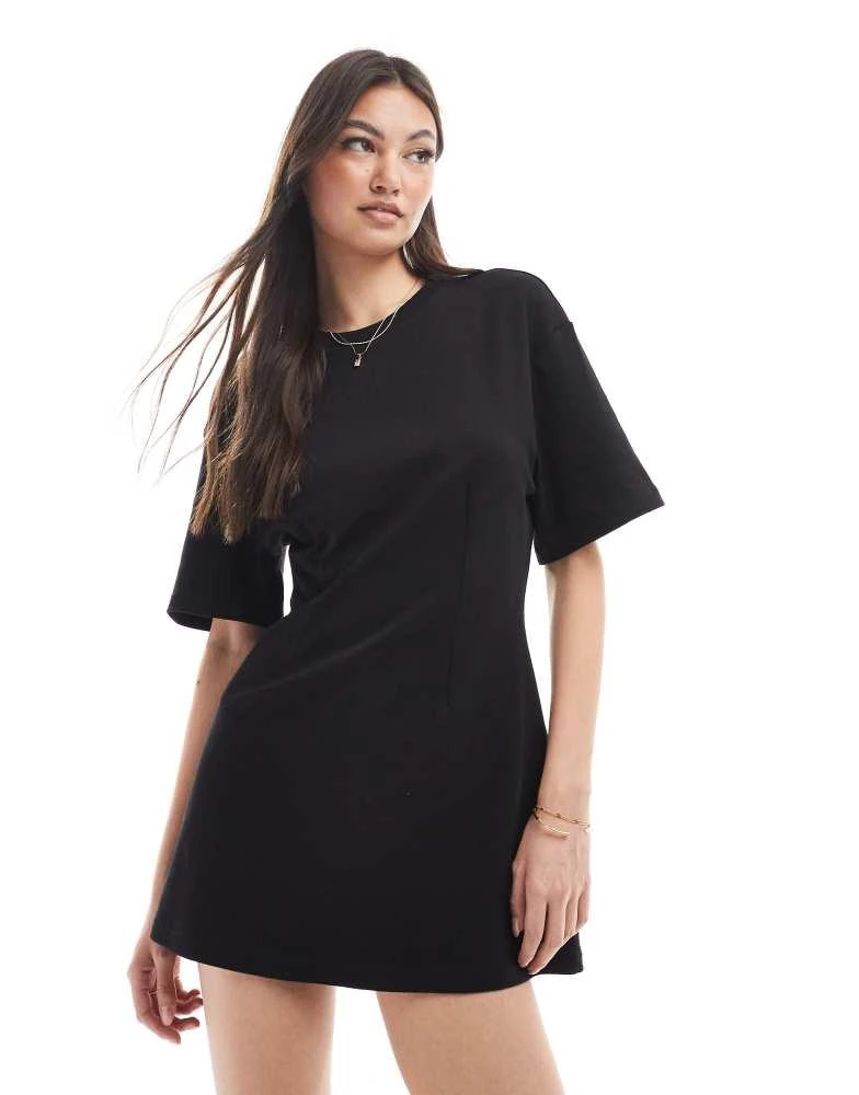 blue dress for baby girl Belia Cinched Waist Mini Dress in Black