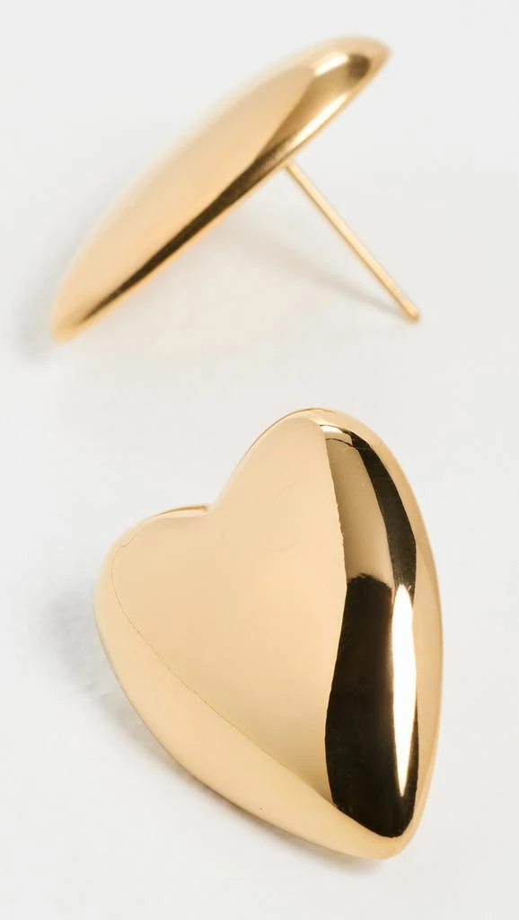 By Adina Eden Solid Puffy Heart Stud Earrings 3