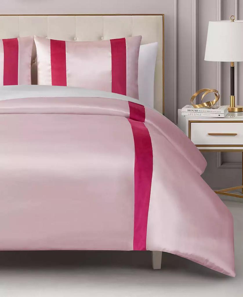 Juicy Couture Velvet Stripe on Satin 3-Pc. Duvet Cover Set