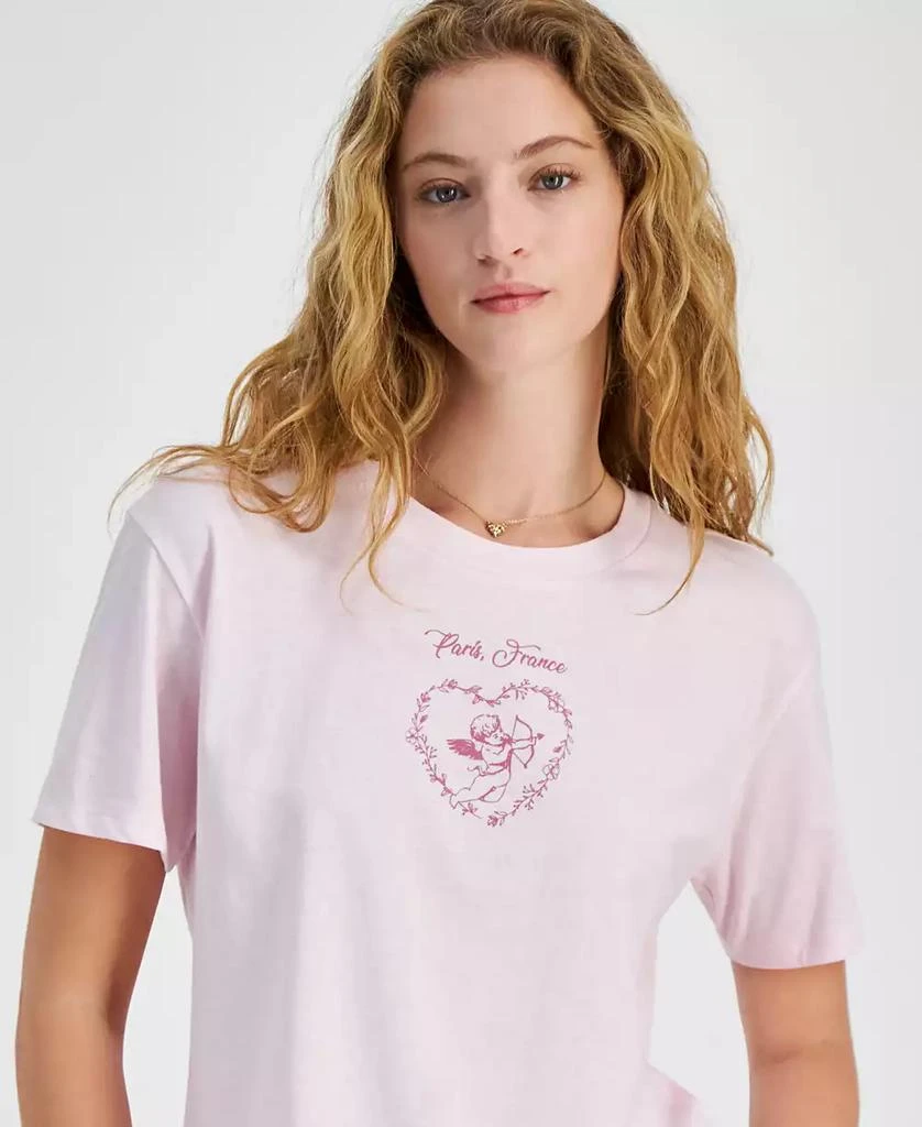 Rebellious One Juniors' Cupid Paris Graphic T-Shirt 3