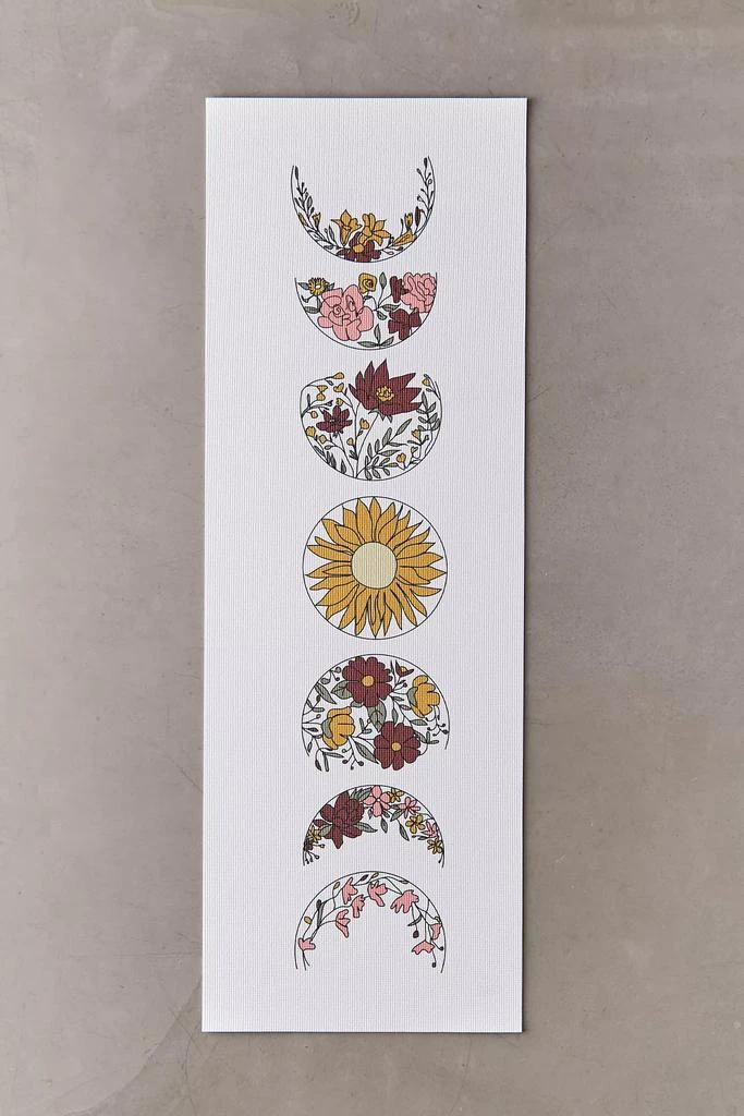 DENY Designs Nadja For Deny Floral Phases Of The Moon Yoga Mat 2