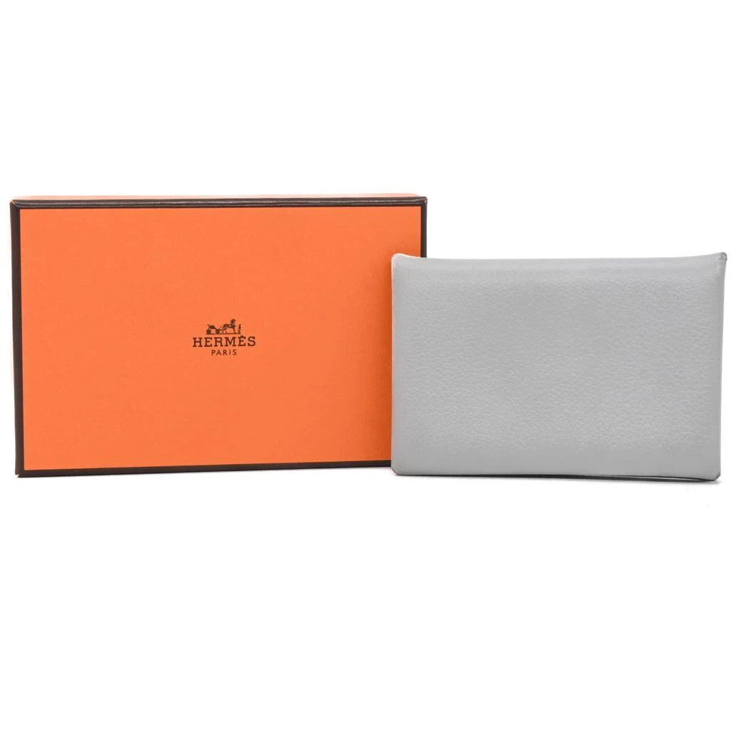 Hermes Chevre Myzore Leather Evercalf Leather Card Case (Pre-Owned)