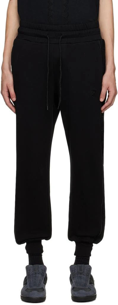 Youths in Balaclava Black Embroidered Sweatpants 1