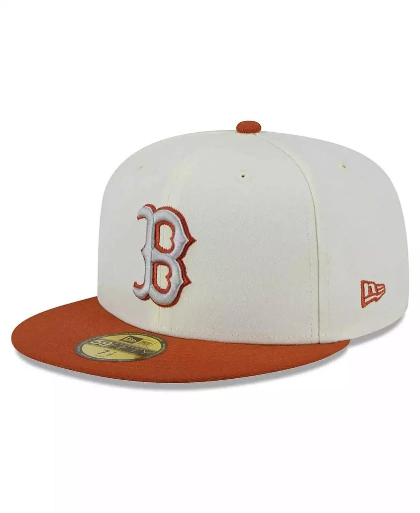 New Era Men's Cream, Orange Boston Red Sox 59FIFTY Fitted Hat 4