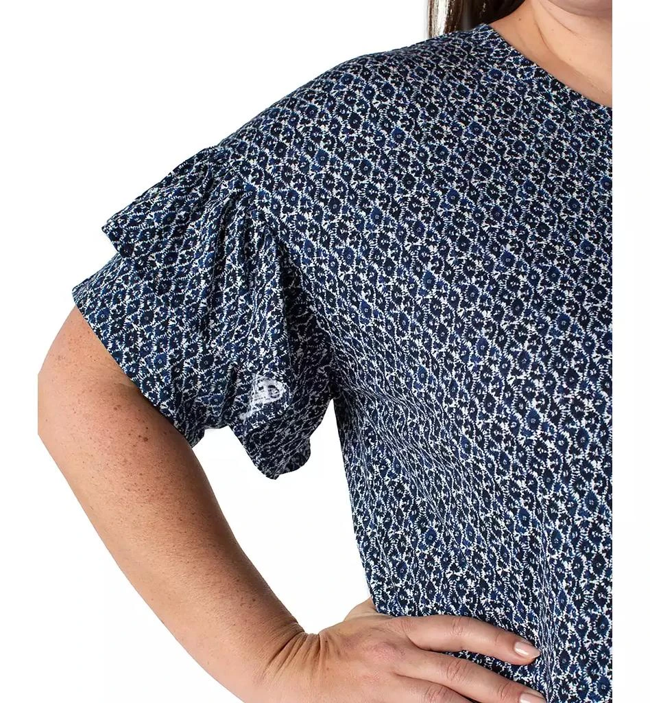 Liverpool Liverpool Plus Size Printed Ruffled Half-Sleeve Top 3