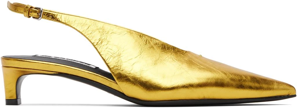 Jil Sander Gold Slingback Heels 1