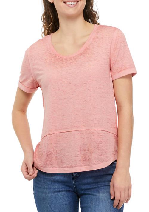 American Rag Rag Womens Scoop Neck Burnout Top