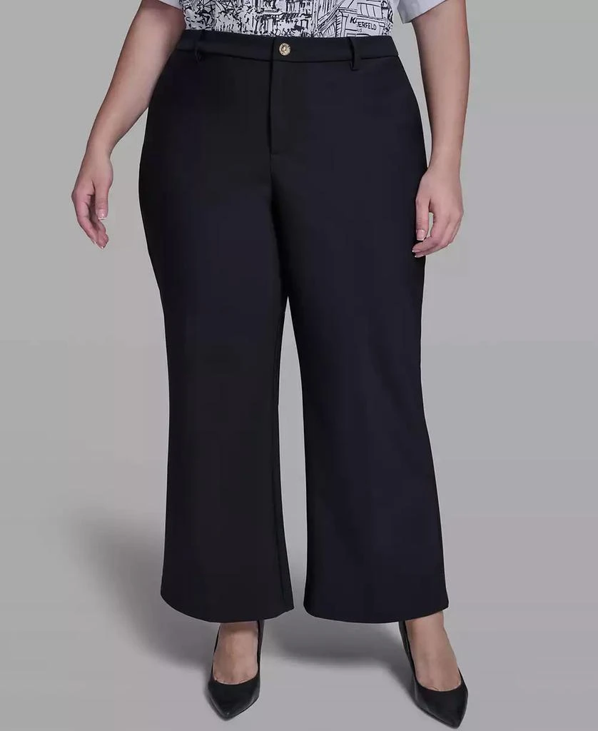 Karl Lagerfeld Paris Plus Size Ponte Wide Leg Pants 3
