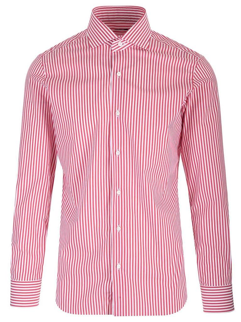 BARBA Barba Stretch Striped Shirt