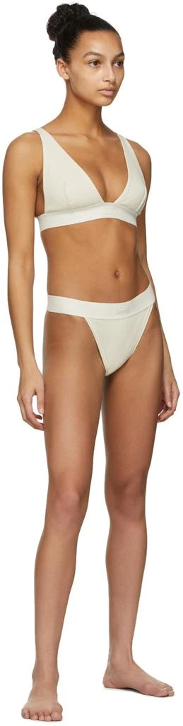 SKIMS Off-White Cotton Plunge Bralette 4