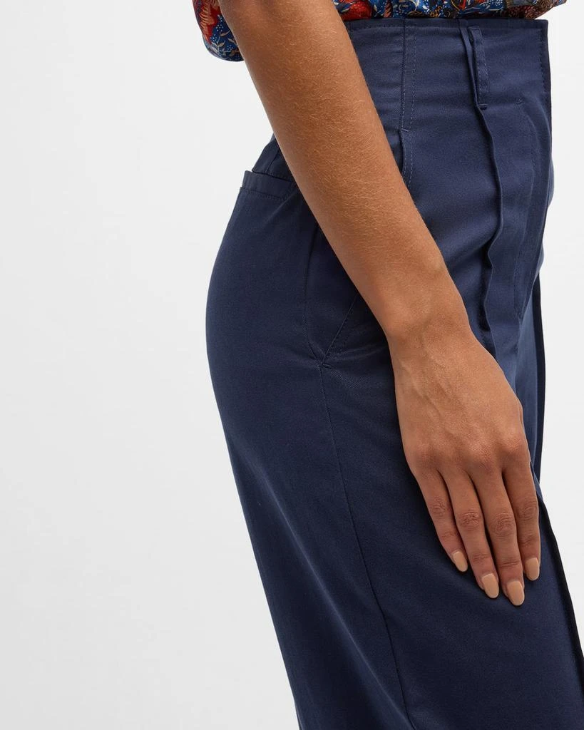 Ulla Johnson Lielle High-Rise Tapered Pintuck Pants 5