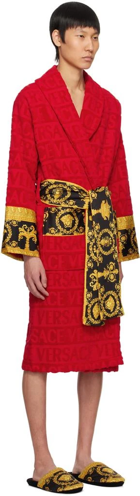 Versace Red 'I Heart Baroque' Bathrobe 2