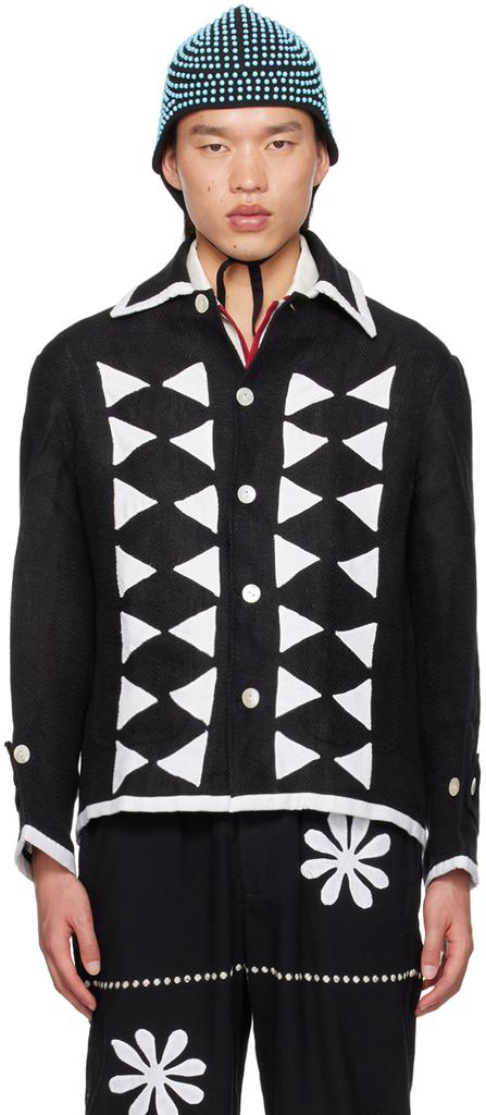 HARAGO Black & White Appliqué Jacket