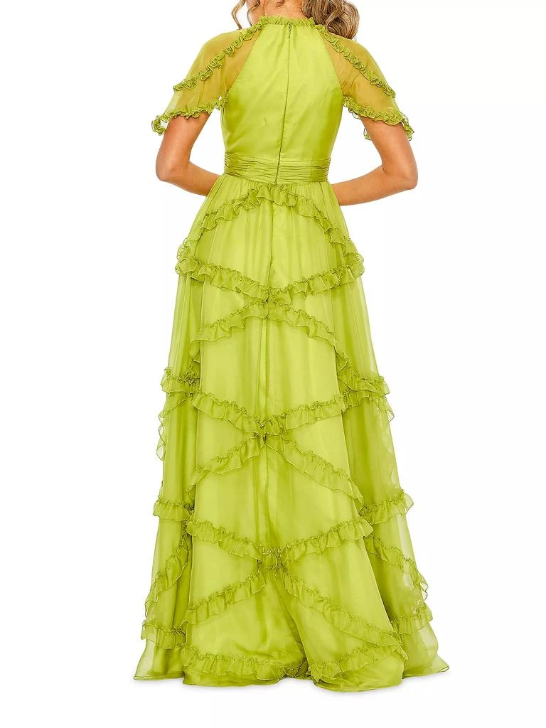 Ruffled Flutter-Sleeve Gown  On Sale Now with Up to 25% Off | Discover  Exclusive Deals & Savings at BeyondStyle  Authentic Mac Duggal women's  apparel|solid|Women's|aapi-owned or founded|women's|a-line |turtleneck|floor-length|short sleeve|dresses ...