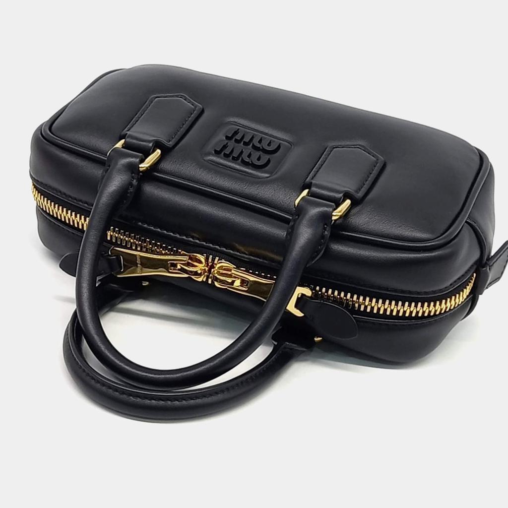 Miu Miu Miu Miu Black Leather Arcadie Crossbody Bag