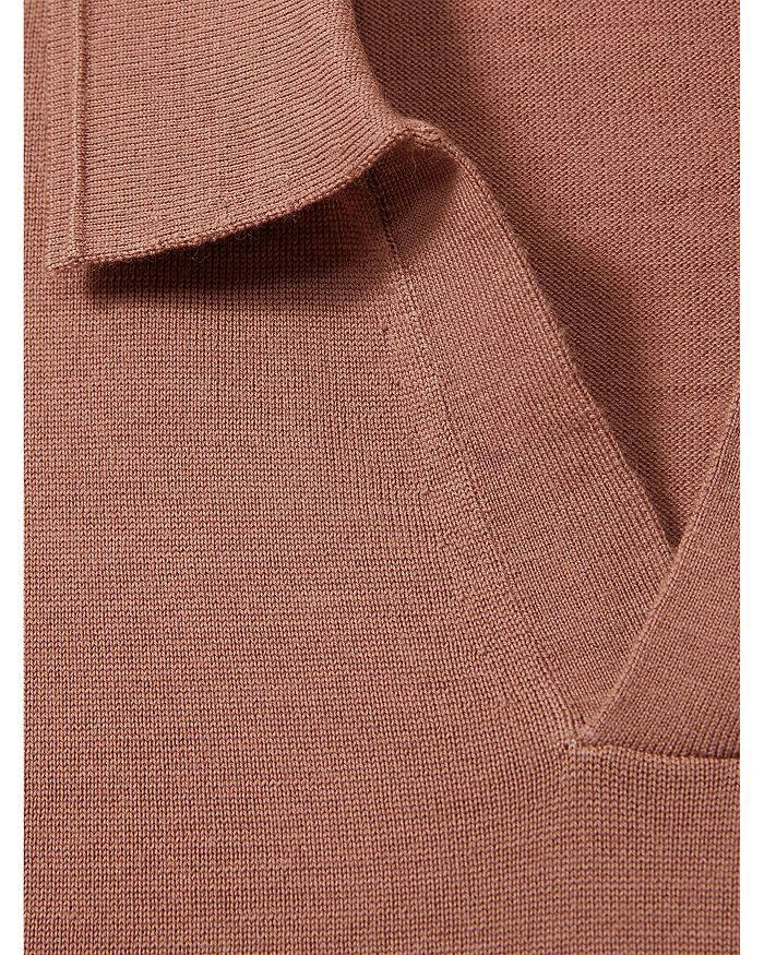 REISS Duchie Short Sleeve Open Collar Merino Wool Polo 5