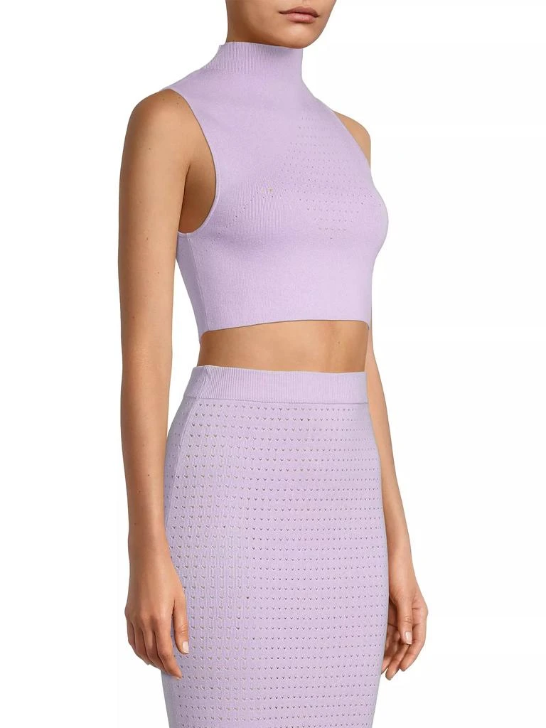 Victor Glemaud Laser-Dot Mock Turtleneck Crop Top 4