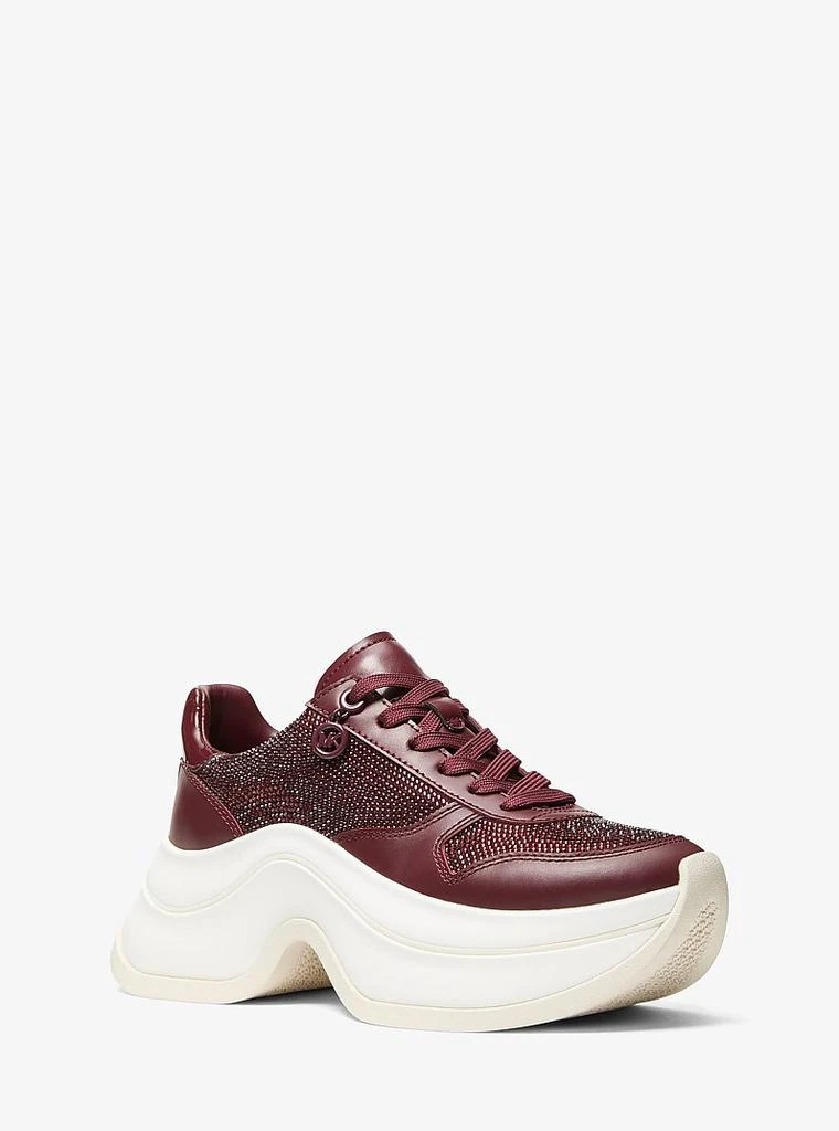 Michael Kors Arla Embellished Leather Trainer