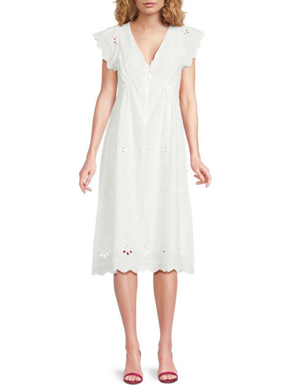 Lea & Viola ​Eyelet Cotton Midi-Dress