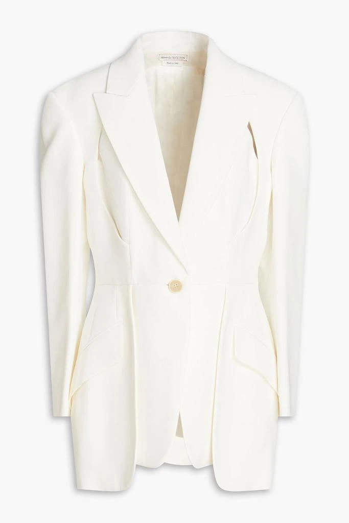 Alexander McQueen Cutout layered crepe blazer 1