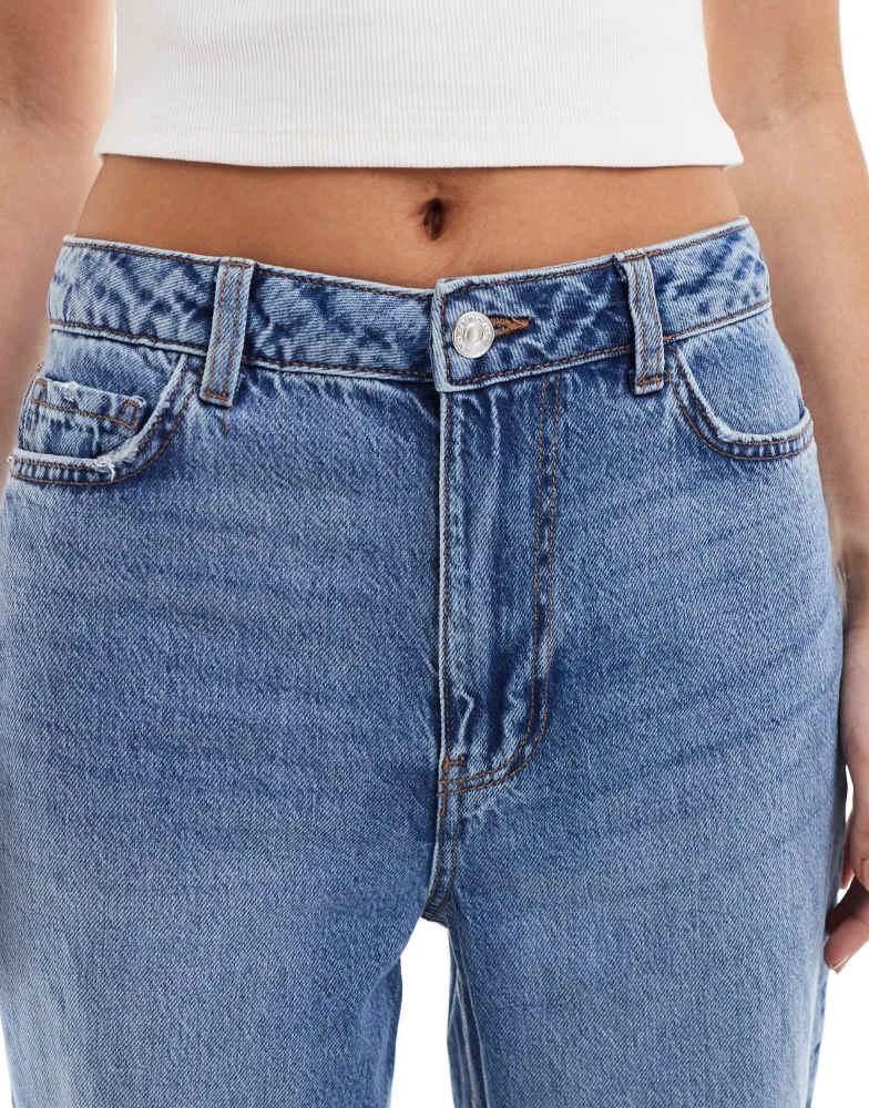 New Look New Look Adalae wide leg jean with rips in mid blue 5