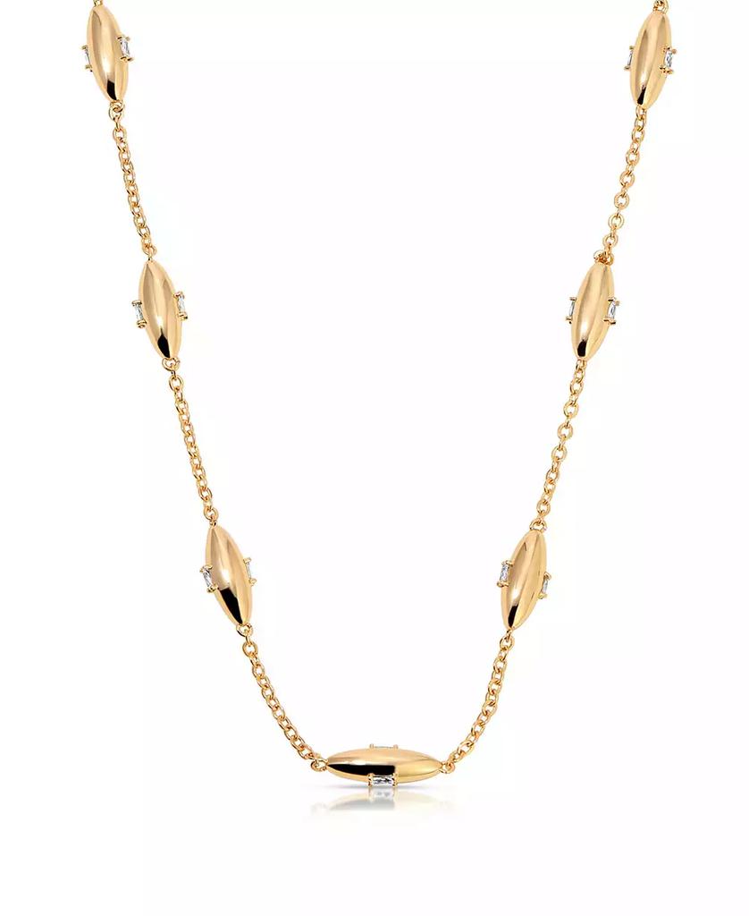 Ettika Jewelry Oval Dome Baguette Simple Chain Necklace