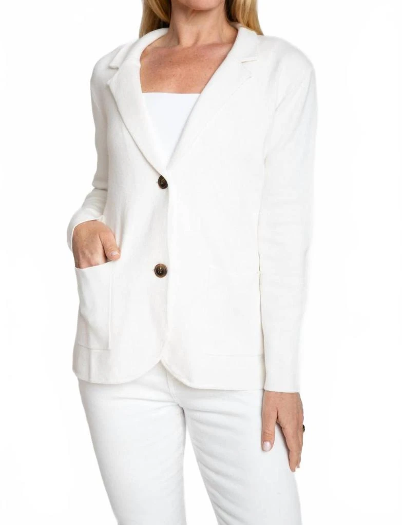 Burgess Sweaters Milly Single Breasted Blazer In Chalk 2