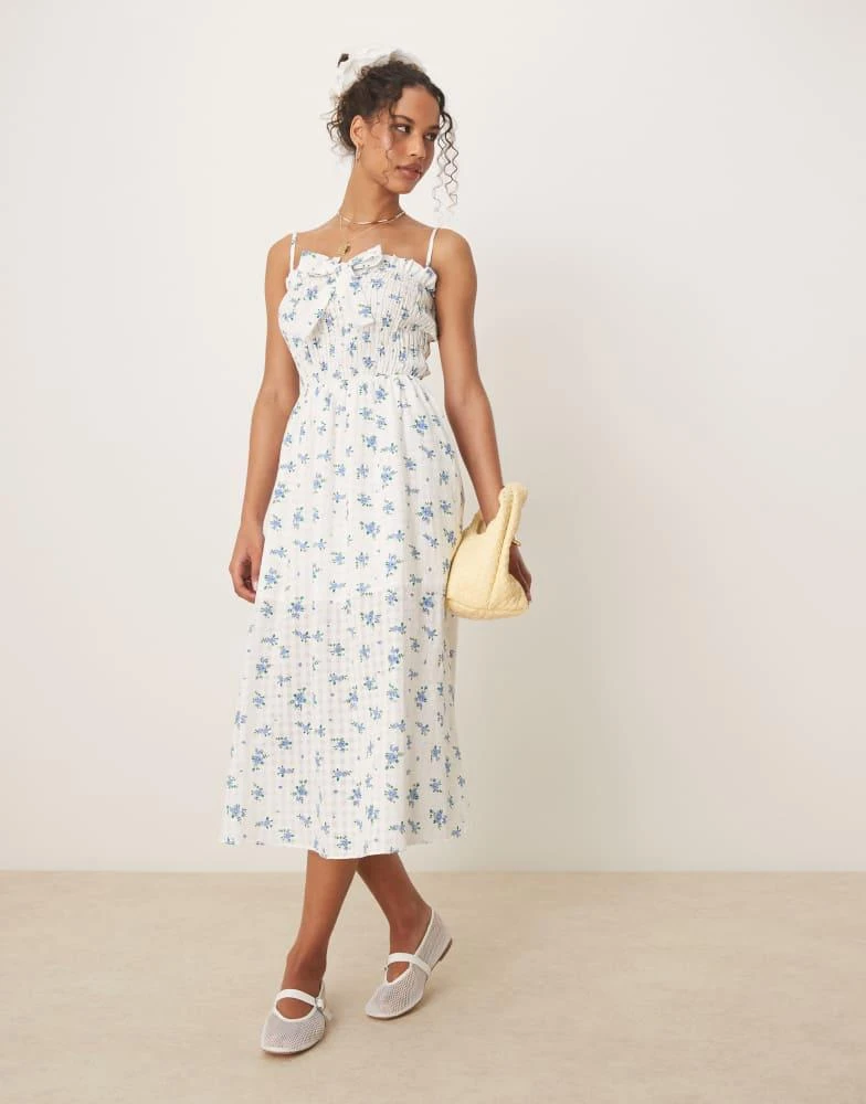 Glamorous thin strap maxi dress with front bow in blue floral  On Sale Now  with Up to 45% Off | Discover Exclusive Deals & Savings at BeyondStyle   Authentic Glamorous Home|women