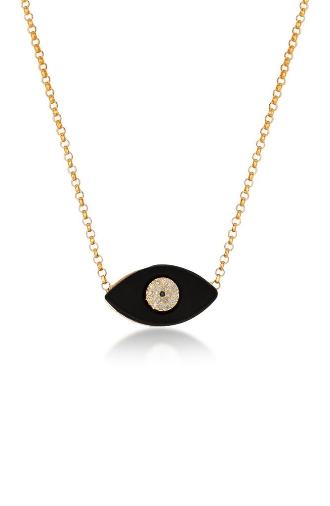 Sphera Milano CZ Enamel Evil Eye Necklace